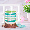 6Pcs 6 Styles 8mm Glass Round Beaded Stretch Bracelet Sets BJEW-TAC0025-17