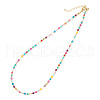 Colorful Natural Stone & Brass Beaded Necklaces FQ1853-5