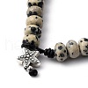 Natural Dalmatian Jasper Beaded Bracelets BJEW-JB05457-02-3