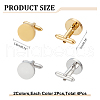 WADORN 4Pcs 2 Colors Stainless Steel Cuff Button STAS-WR0001-03-2