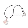 Clam Shell Pendant Necklaces NJEW-MZ00111-01-3