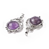 Natural Amethyst Pendants G-P496-05P-20-3