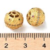 Brass Micro Pave Cubic Zirconia Beads KK-A254-22G-2