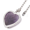 Heart Natural Amethyst Ceiling Fan Pull Chain Extenders FIND-JF00118-01-3