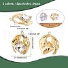 CHGCRAFT 24Pcs 2 Colors Alloy Rhinestone Pendants FIND-CA0004-92-2