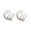 Clear Cubic Zirconia Grass Stud Earrings EJEW-C027-03P-1