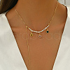 Adjustable Slider Elegant Brass Colorful Cubic Zirconia Pendant Necklaces for Women LG0257-1-1