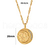 Golden Stainless Steel Micro Pave Cubic Zirconia Pendant Necklaces UF9683-2-2