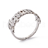 304 Stainless Steel Constellation Open Cuff Ring for Women RJEW-C035-01B-P-1