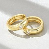 Flat Round Brass Micro Pave Clear Cubic Zirconia Hoop Earrings EJEW-D311-100G-1