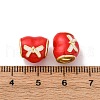 Brass Enamel European Beads KK-Q098-34G-3