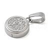 Ion Plating(IP) 304 Stainless Steel Micro Pave Cubic Zirconia Pendants STAS-Z107-02P-01-2