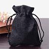 Polyester Imitation Burlap Packing Pouches Drawstring Bags ABAG-R005-9x12-09-1