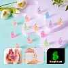 24Pcs 6 Colors Luminous Transparent Resin Pendants RESI-SZ0002-07-6