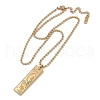 304 Stainless Steel Clear Cubic Zirconia Rectangle Constellation Pendant Necklaces for Women Men NJEW-S435-01G-F-4