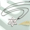 Hanukkah 304 Stainless Steel Star of David Pendant Necklaces NJEW-Z058-02P-1