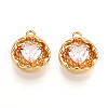 Brass Micro Pave Cubic Zirconia Charms KK-N262-114A-G-1