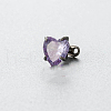 Stainless Steel Cubic Zirconia Heart Dermal Anchor Base/Top for Women Men WGF2D58-04-1