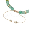 Adjustable 6mm Round Gemstone Braided Bead Bracelets BJEW-JB10617-5