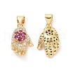 Brass Micro Pave Cubic Zirconia Pendants ZIRC-F134-30G-2