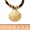 304 Stainless Steel Pendant Leopard Print Flannel Cord Necklaces NJEW-K289-01C-G-3