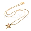 Brass Pave Cubic Zirconia and Plastic Beads Pendant Necklaces NJEW-Q041-01G-2