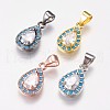Brass Micro Pave Cubic Zirconia Pendants KK-I614-063-1