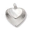 Rack Plating Brass Shell Pendants X-KK-B092-04P-1