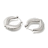 304 Stainless Steel Feather Hoop Earrings for Women EJEW-S227-63P-2