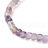 Natural Fluorite Cube Beaded Stretch Bracelet for Women BJEW-JB08976-02-4