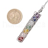 7 Chakra Round Natural Amethyst & Lapis Lazuli & Rose Quartz & Green Aventurine & Dyed Quartz & Carnelian & Synthetic Citrine Dowsing Pendulums PALLOY-JF03658-02-3