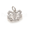 Rack Plating Brass Micro Pave Cubic Zirconia Pendants KK-H508-28P-07-1