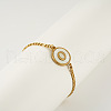 Flat Round with Letter Pattern 304 Stainless Steel Link Bracelets FS-WG4692B-29-1
