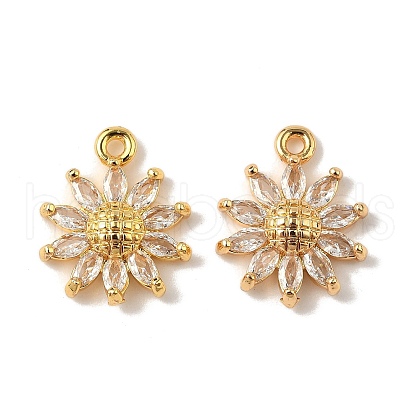 Brass Micro Pave Cubic Zirconia Pendants KK-D373-04A-G-1