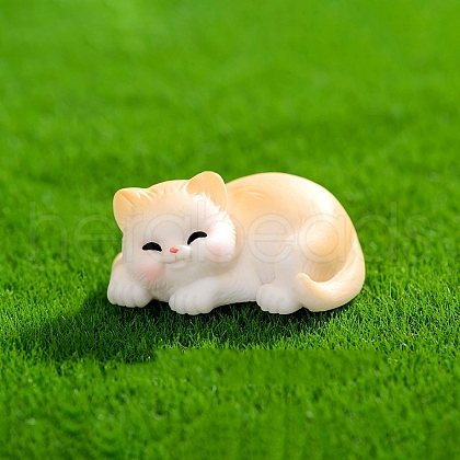 Resin Cat Shape Miniature Ornaments PW-WG2F993-02-1