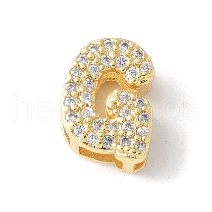 Brass Micro Pave Clear Cubic Zirconia Initial Multi-strand Links KK-S520-01G-07-1
