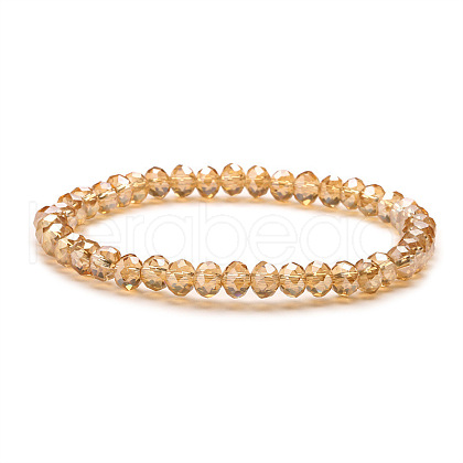 Fashionable Faceted Rondelle Glass Beads Stretch Bracelets for Women Girls Gift TQ6391-8-1