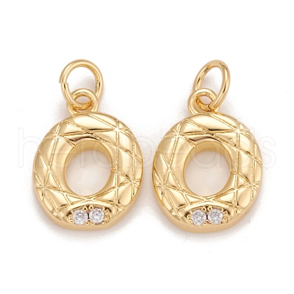 Rack Plating Eco-friendly Brass Micro Pave Clear Cubic Zirconia Charms KK-D072-01G-O-NR-1