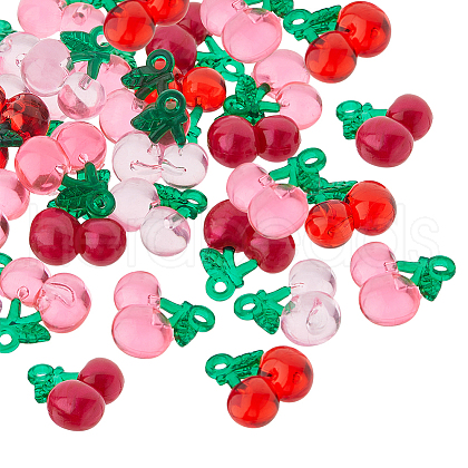 SUPERFINDINGS 56Pcs 4 Colors Transparent Resin Pendants RESI-FH0001-64-1