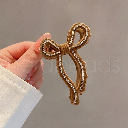 Alloy with Rhinestone Flocking Claw Hair Clips PW-WGDE77E-02-1