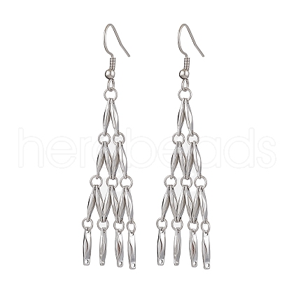 Non-Tarnish 304 Stainless Steel Link Bar Dangle Earrings EJEW-JE05965-02-1