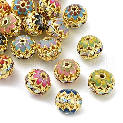 Brass Rhinestone Beads KK-Q080-01B-1