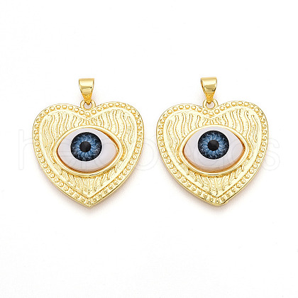Brass Resin Pendants KK-T070-99-1