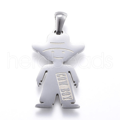 Tarnish Resistant 304 Stainless Steel Pendants STAS-K162-033P-1