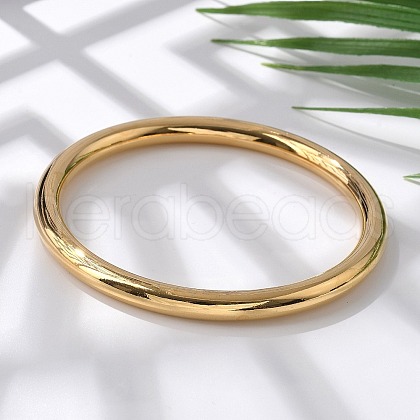 304 Stainless Steel Plain Bangles for Women BJEW-S161-09G-1