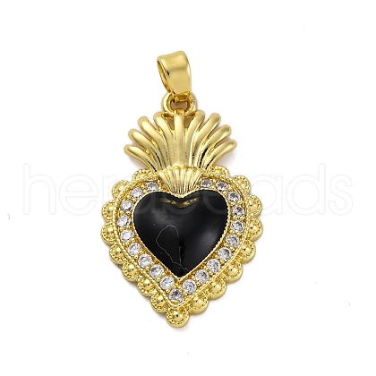 Brass Micro Pave Cubic Zirconia Pendants KK-V009-14G-01-1