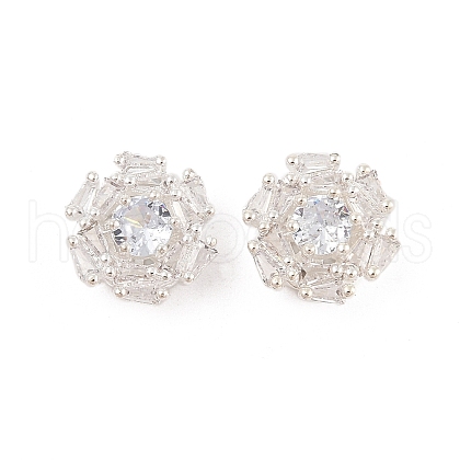 Rack Plating Brass Micro Pave Cubic Zirconia Beads KK-F879-11S-1
