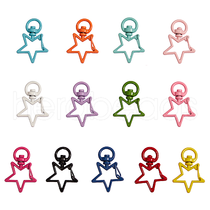26Pcs 13 Colors Zinc Alloy Swivel Lobster Claw Clasps PALLOY-CJ0001-131-1