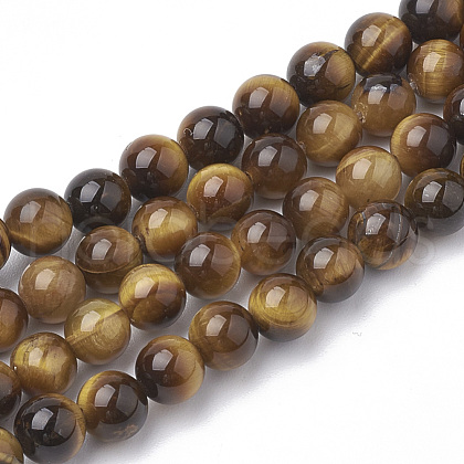 Natural Tiger Eye Beads Strands G-S281-55-6mm-1
