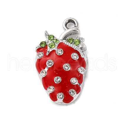 Strawberry Alloy Pendants PALLOY-S051-05P-1